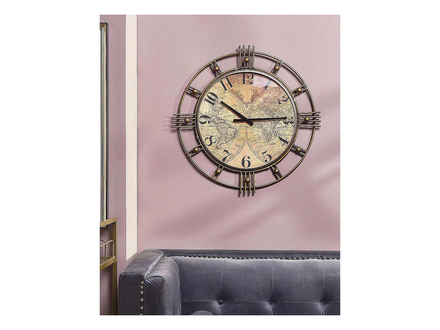 Horloge murale LANCY 63 cm Marron doré