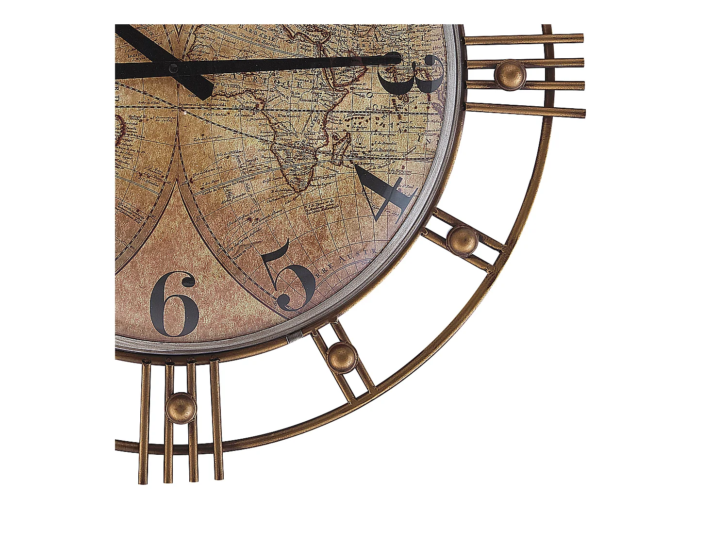 Horloge murale LANCY 63 cm Marron doré