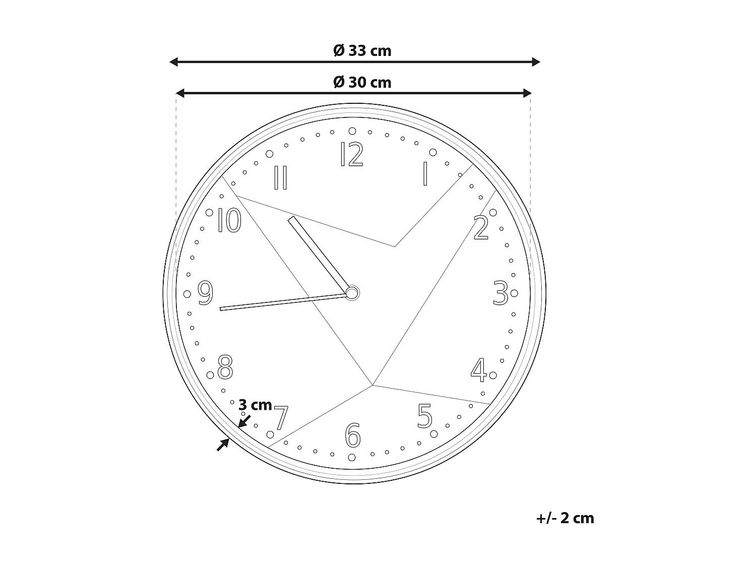 Wandklok DAVOS 33 cm Multicolor