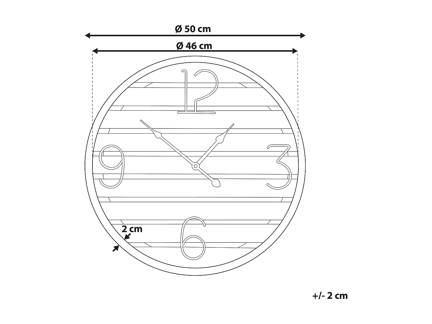 Horloge murale ARRIAGA 50 cm Bois Marron foncé