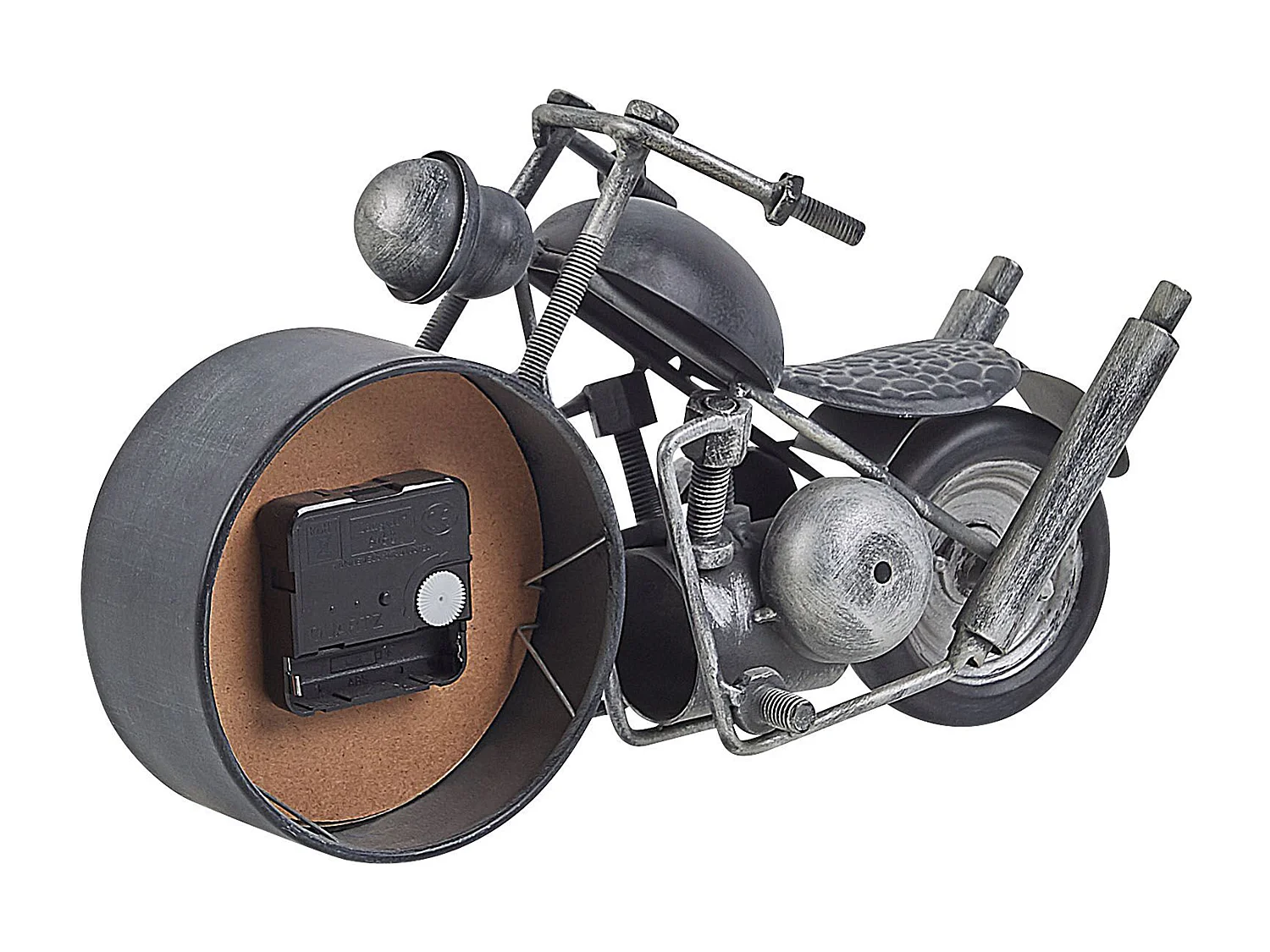 Dekorative Tischuhr im modernen Design Motorradform schwarz Berno