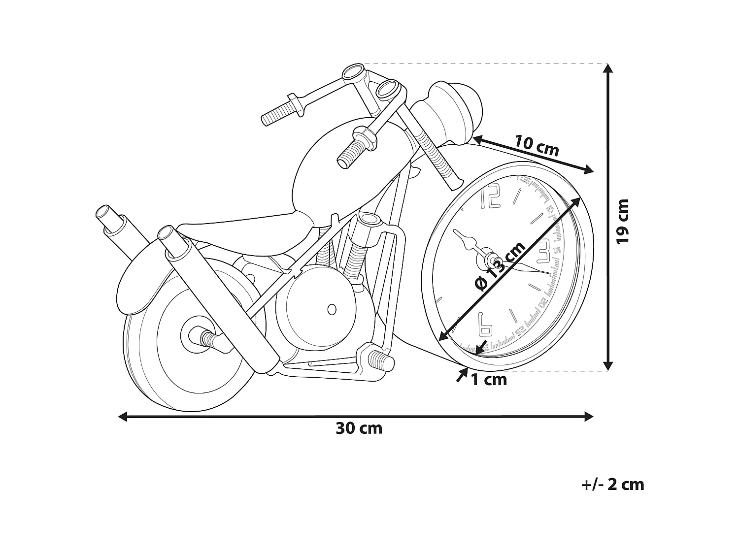 Relógio BERNO 30 cm Metal Preto