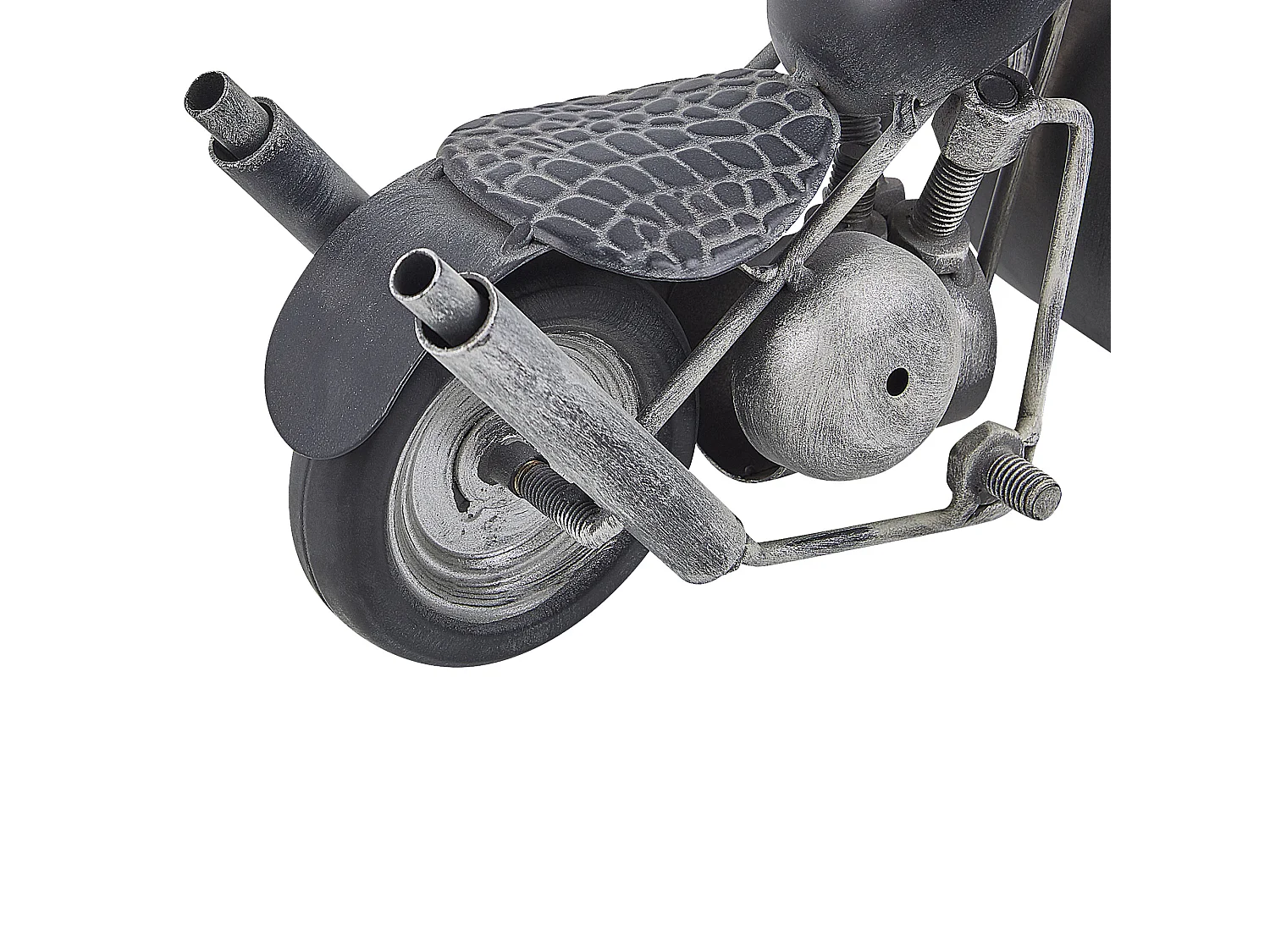 Dekorative Tischuhr im modernen Design Motorradform schwarz Berno