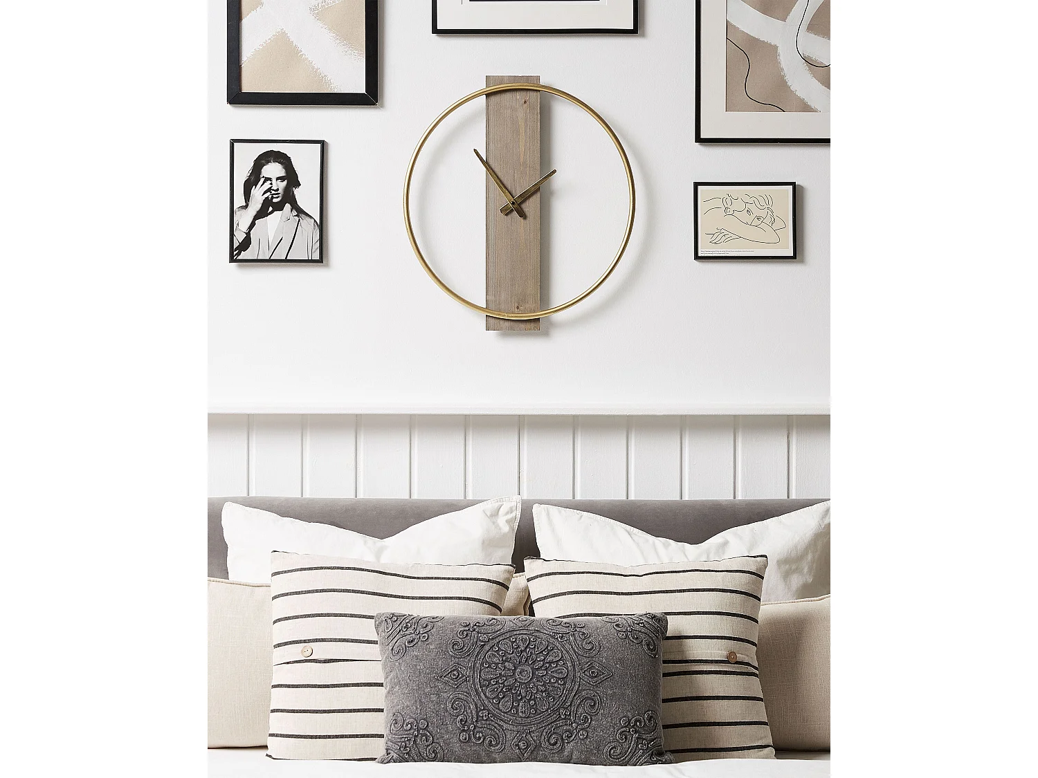 Horloge murale CASITAS 47 cm Bois de sapin Doré