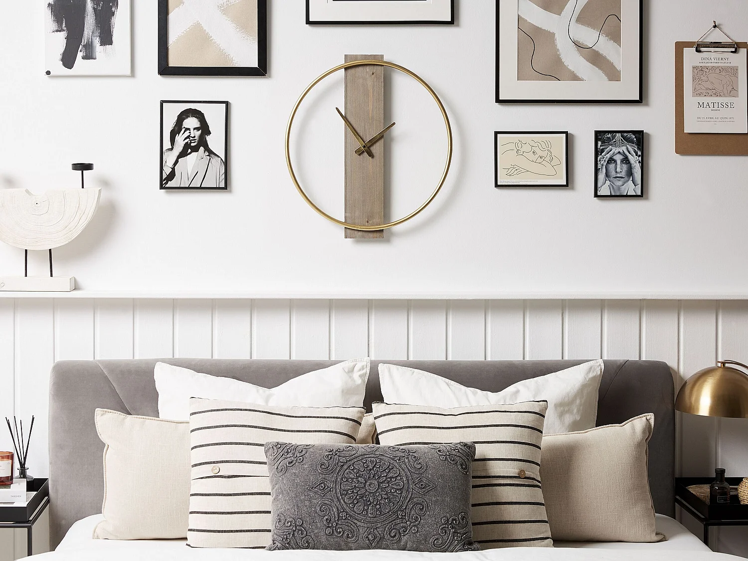 Wandklok CASITAS 47 cm Hout Goud