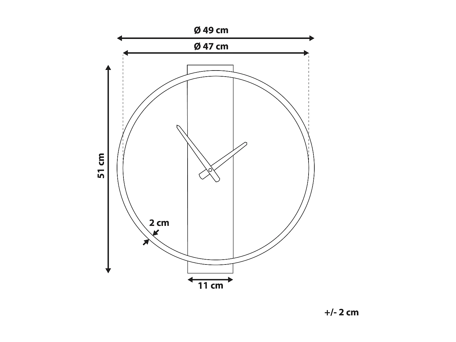 Horloge murale CASITAS 47 cm Bois de sapin Doré