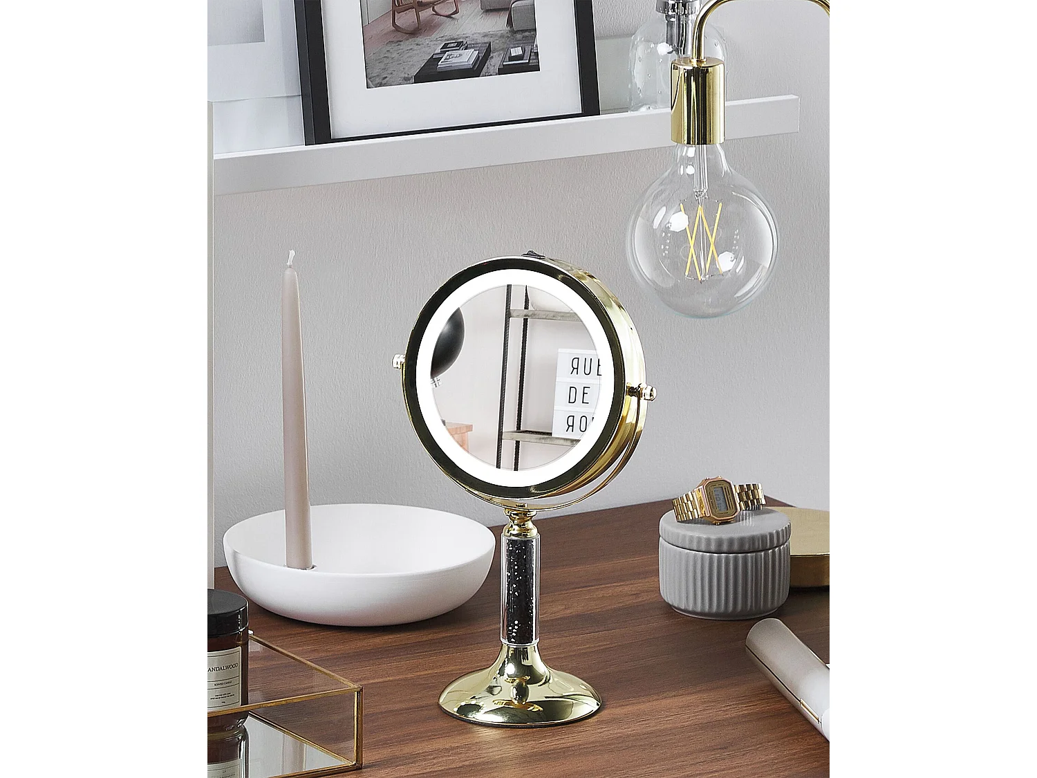 Make-up spiegel LED BAIXAS Goud