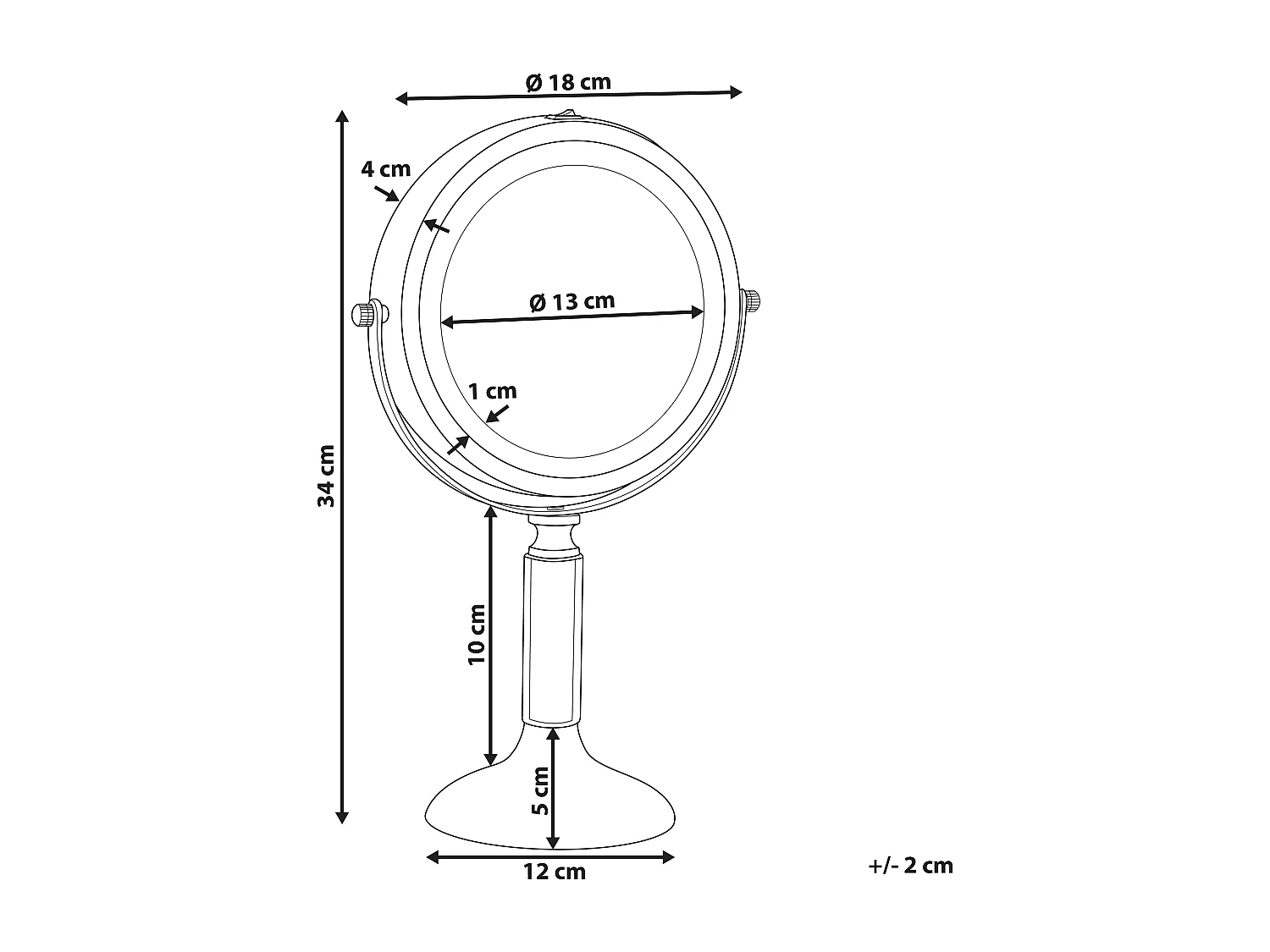 Miroir de table LED BAIXAS Doré