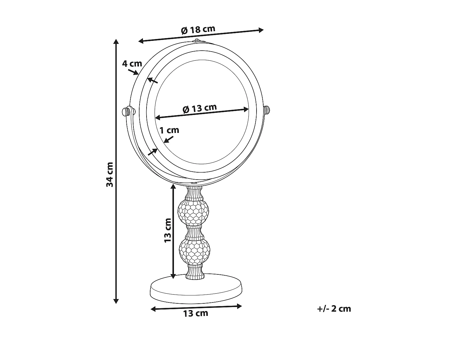 Miroir de table LED CLAIRA Rose doré