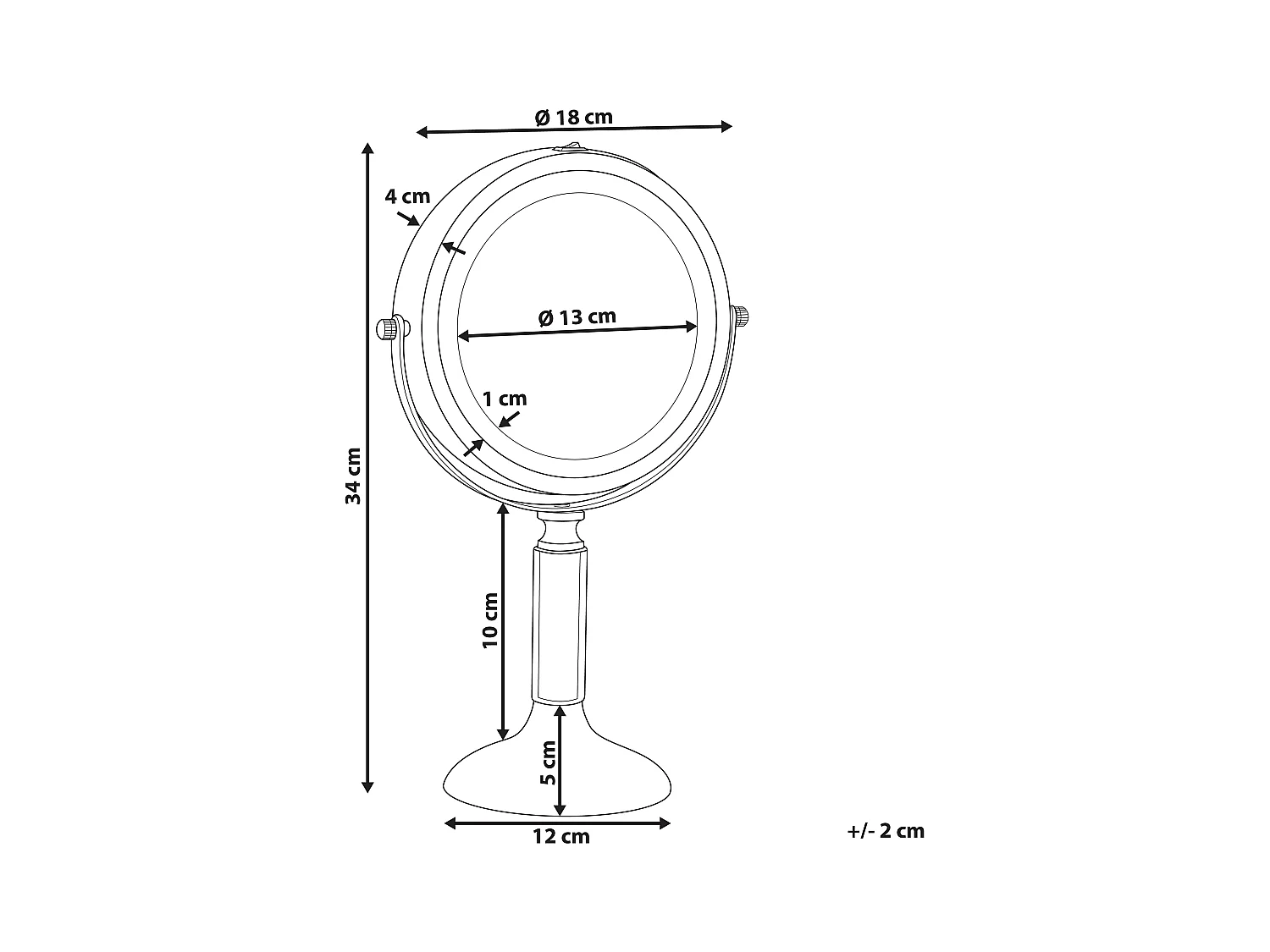 Make-up spiegel LED BAIXAS Roségoud