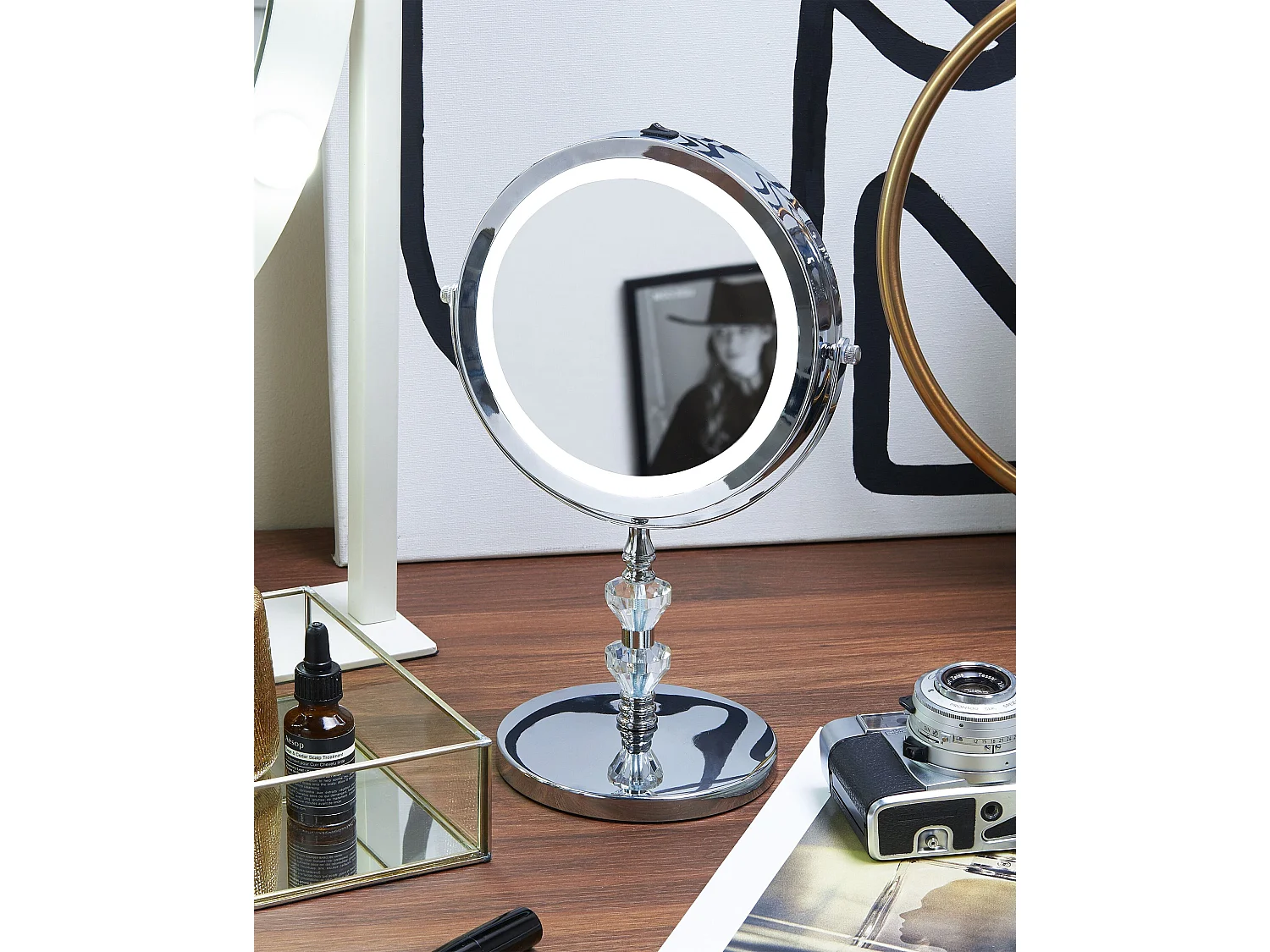 Miroir de table LED LAON Argenté