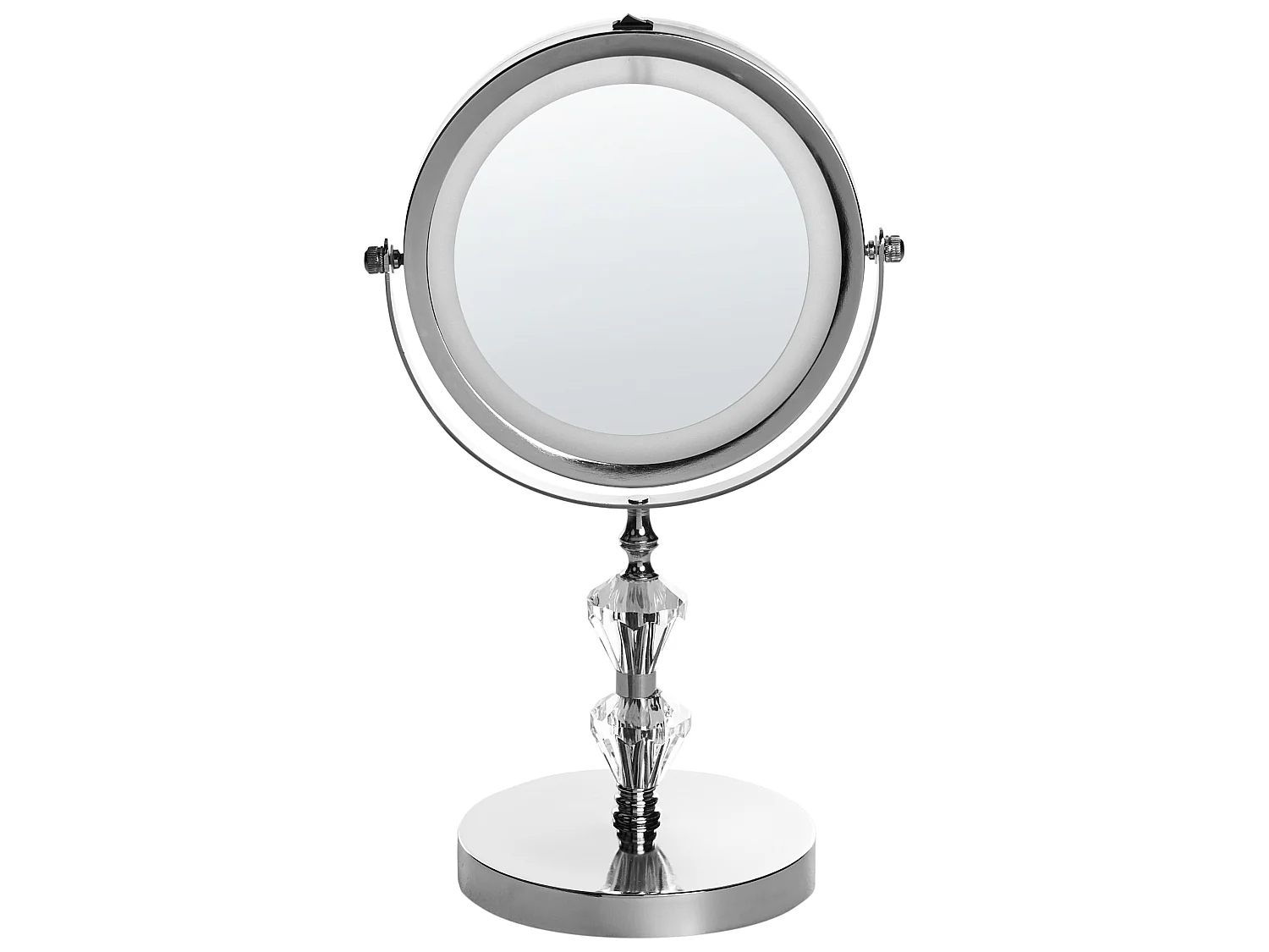 Miroir de table grossissant avec LED ø 20 cm argenté LAON