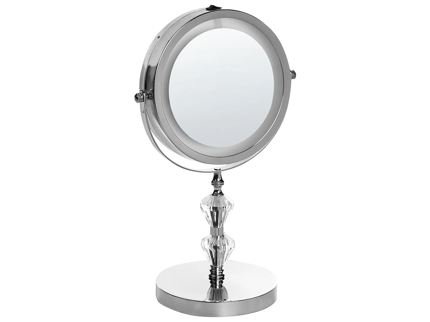 Miroir de table grossissant avec LED ø 20 cm argenté LAON