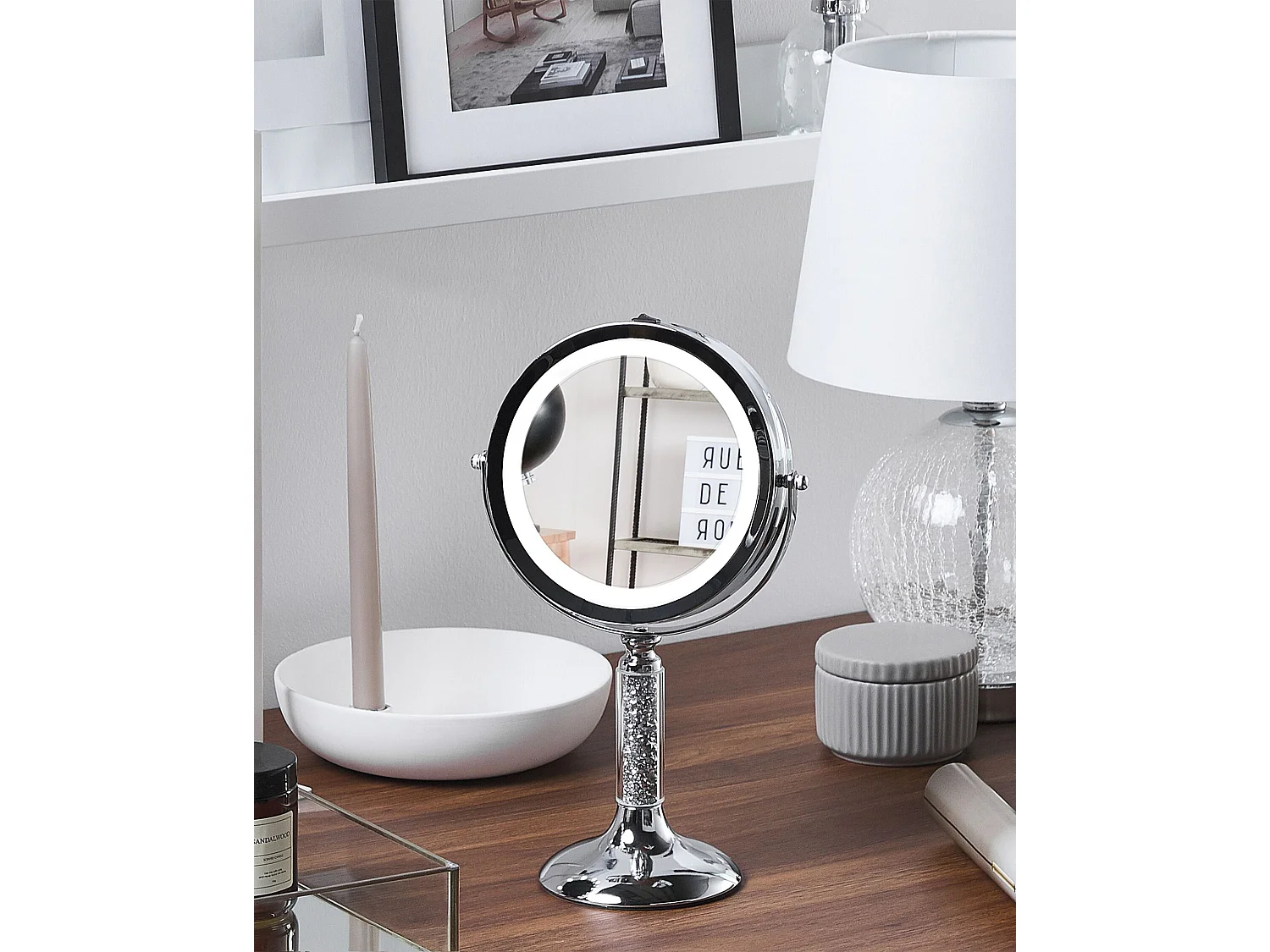 Miroir de table LED BAIXAS Argenté