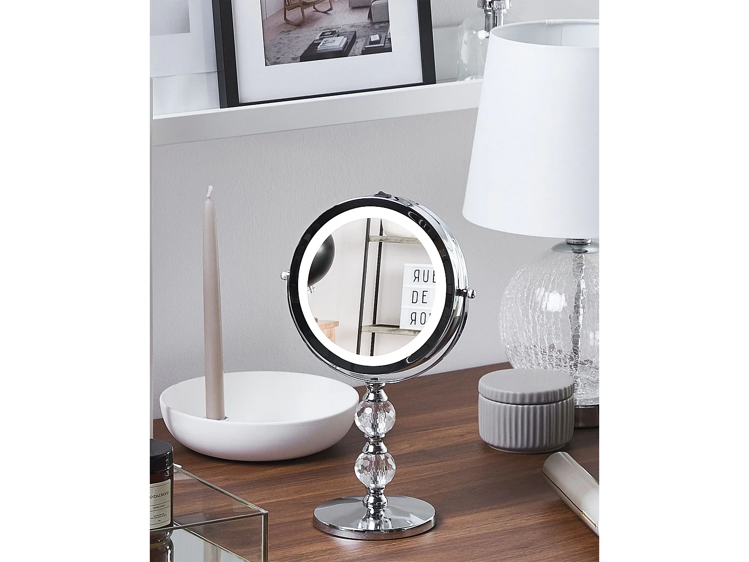 Make-up spiegel LED CLAIRA Zilver