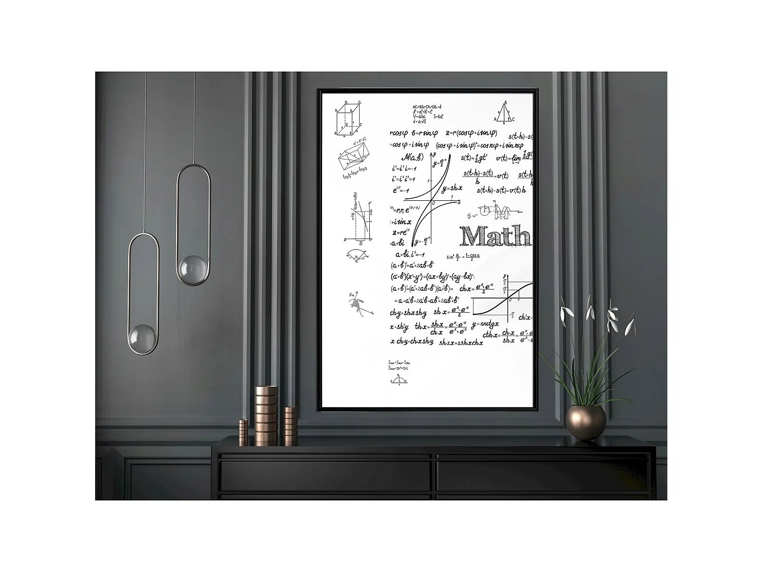Tableau cadre Formules mathématiques - 20 x 30 cm