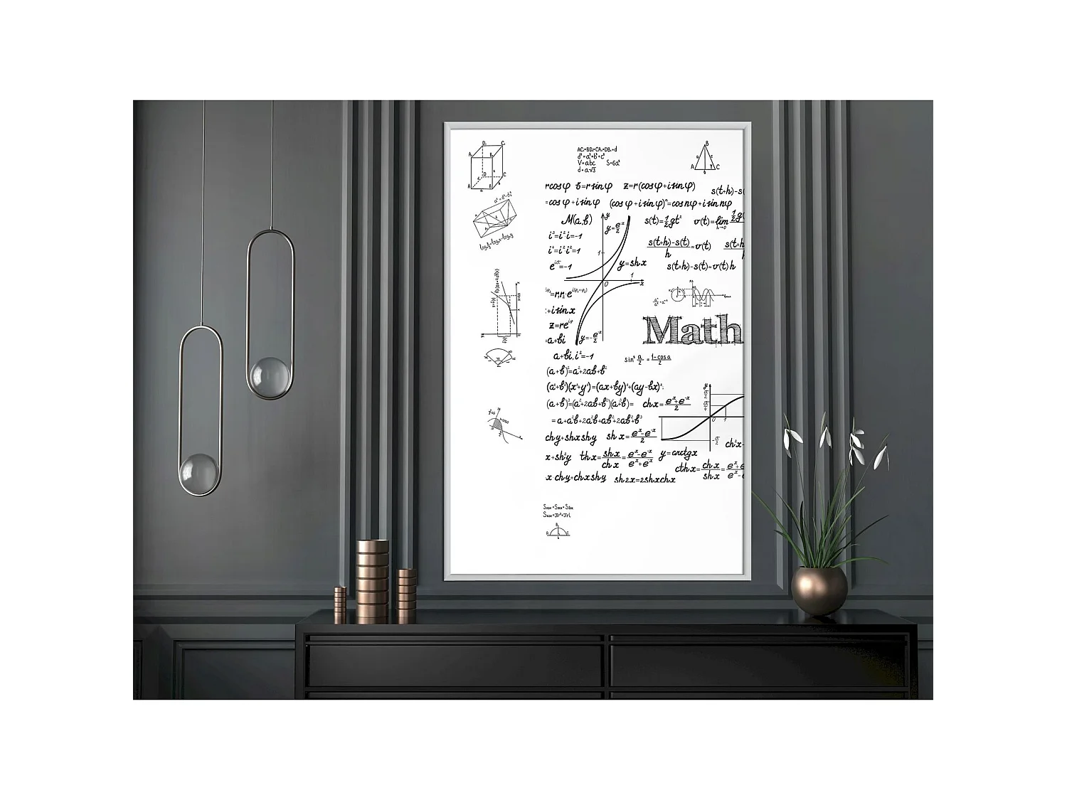 Tableau cadre Formules mathématiques - 20 x 30 cm