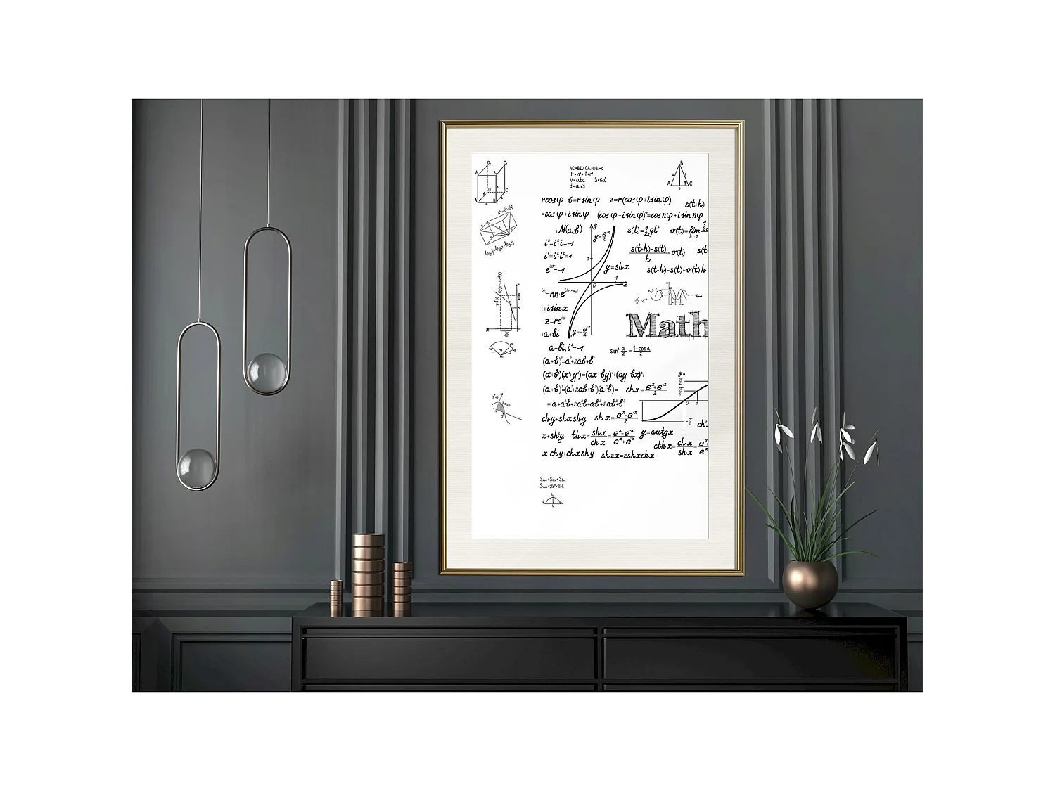 Tableau cadre Formules mathématiques - 20 x 30 cm