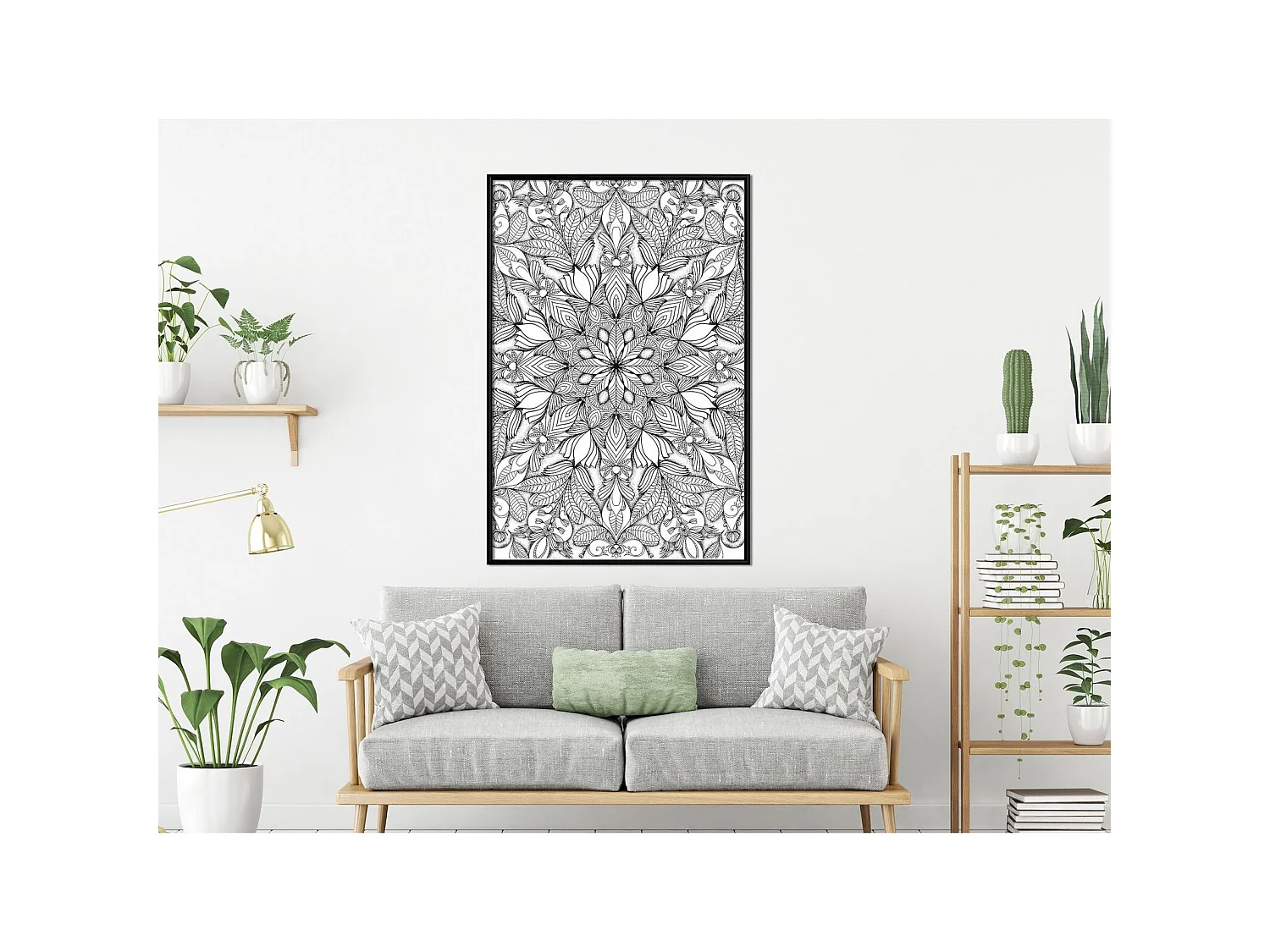 Tableau cadre Mandala incolore - 40 x 60 cm