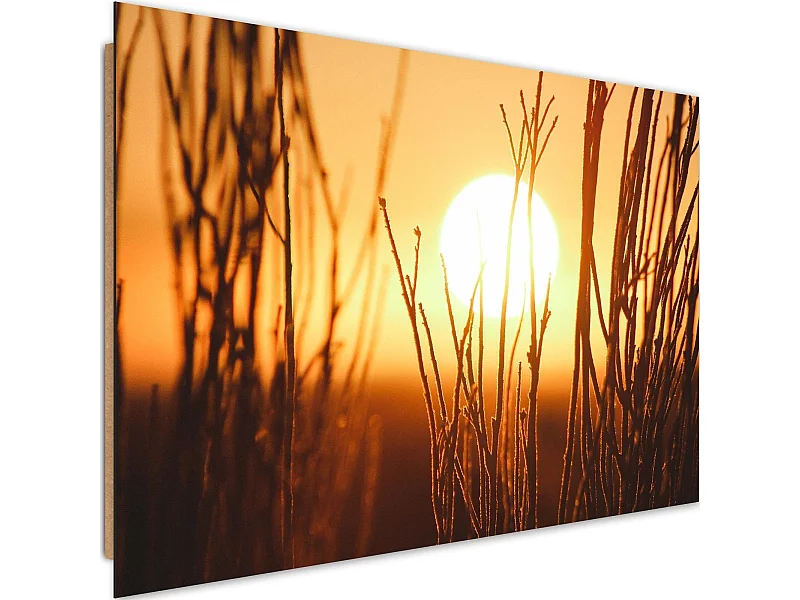 Tableau bois coucher de soleil 2 - 90 x 60 cm