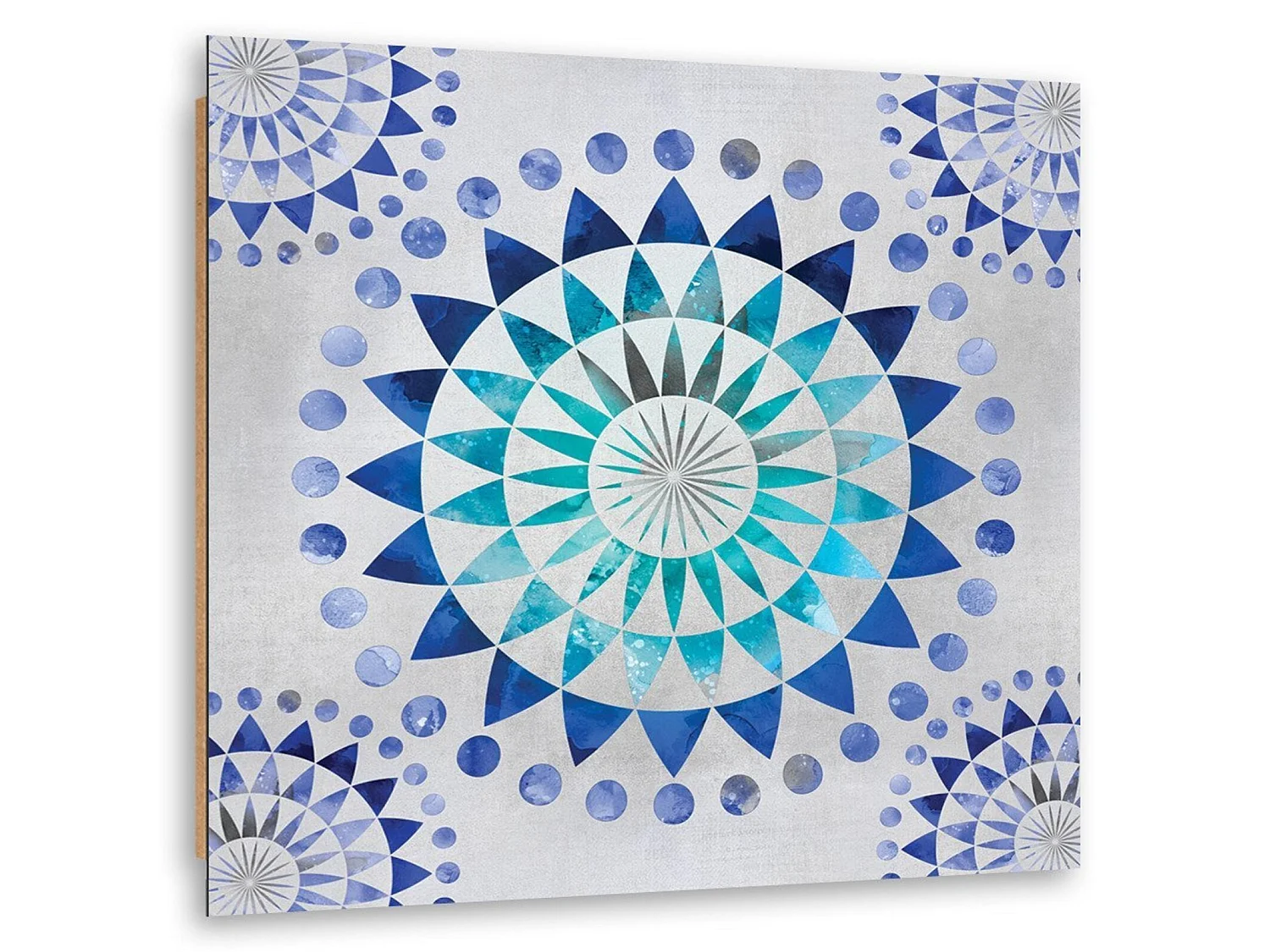 Tableau bois mosaïque, abstraction - 40 x 40 cm