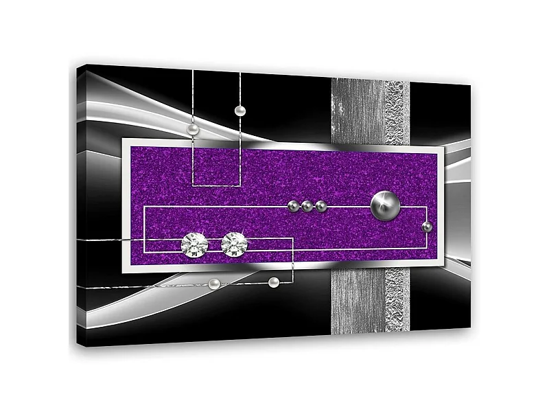 Tableau abstraction violette - 120 x 80 cm