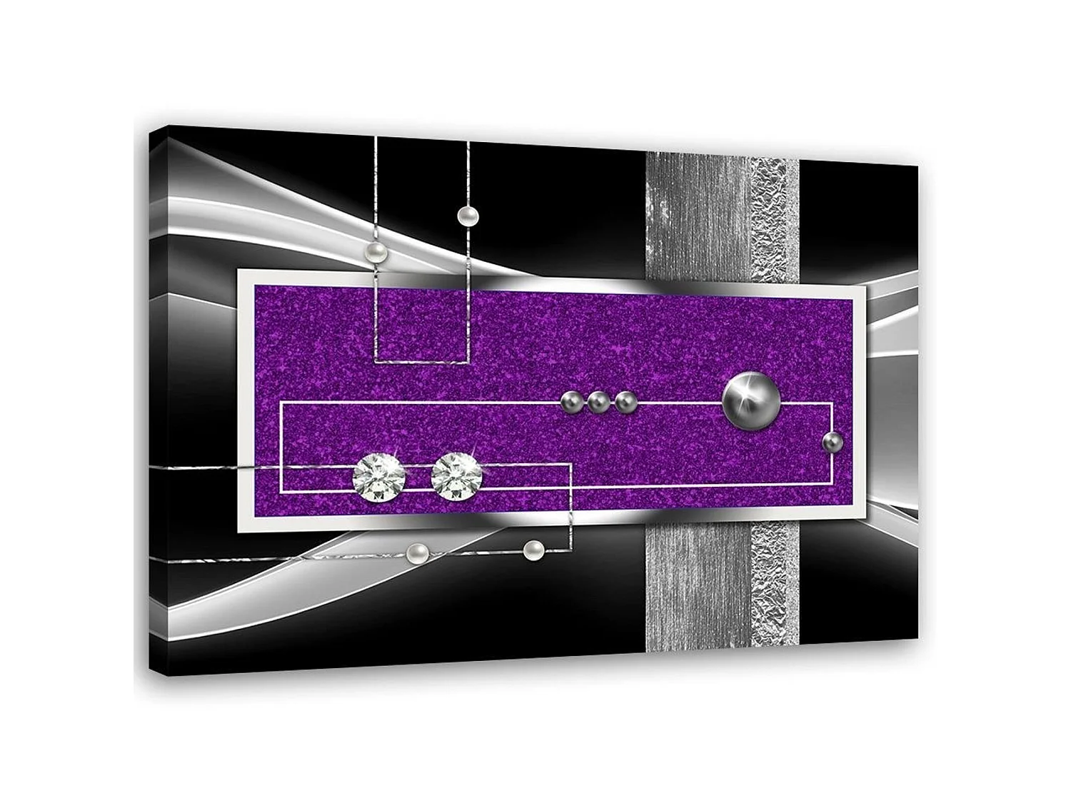 Tableau abstraction violette - 120 x 80 cm