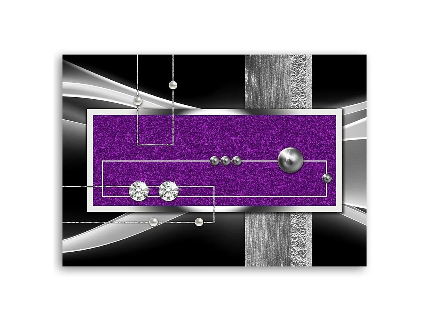 Tableau abstraction violette - 120 x 80 cm