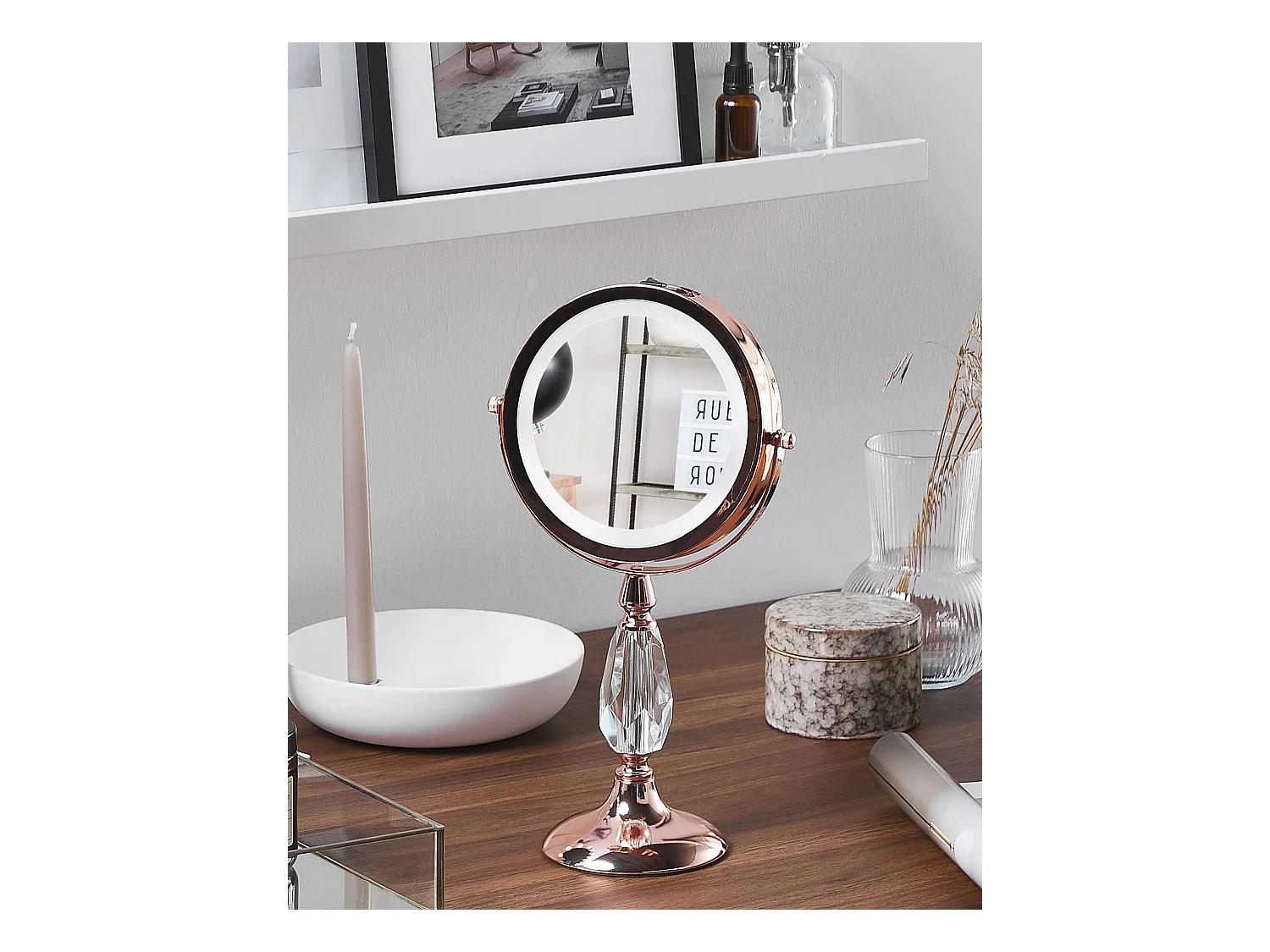 Kosmetikspiegel LED MAURY Roségold