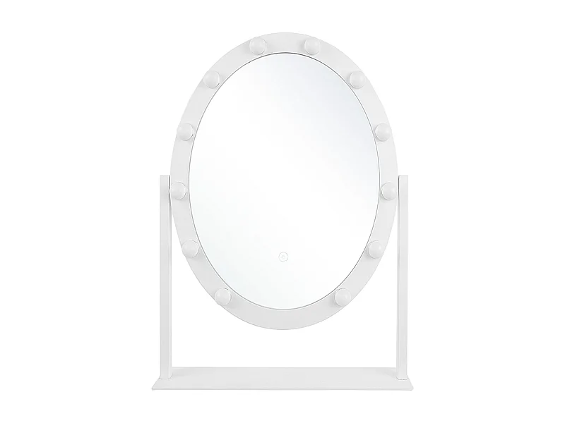 Glamouröser Badspiegel LED-Beleuchtung weiß oval 50 x 60 cm Rostrenen