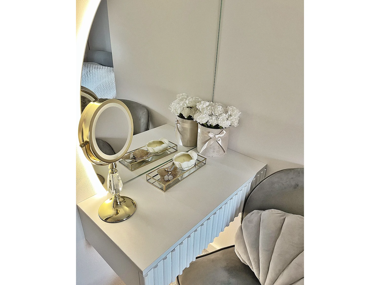 Miroir de table LED MAURY Doré