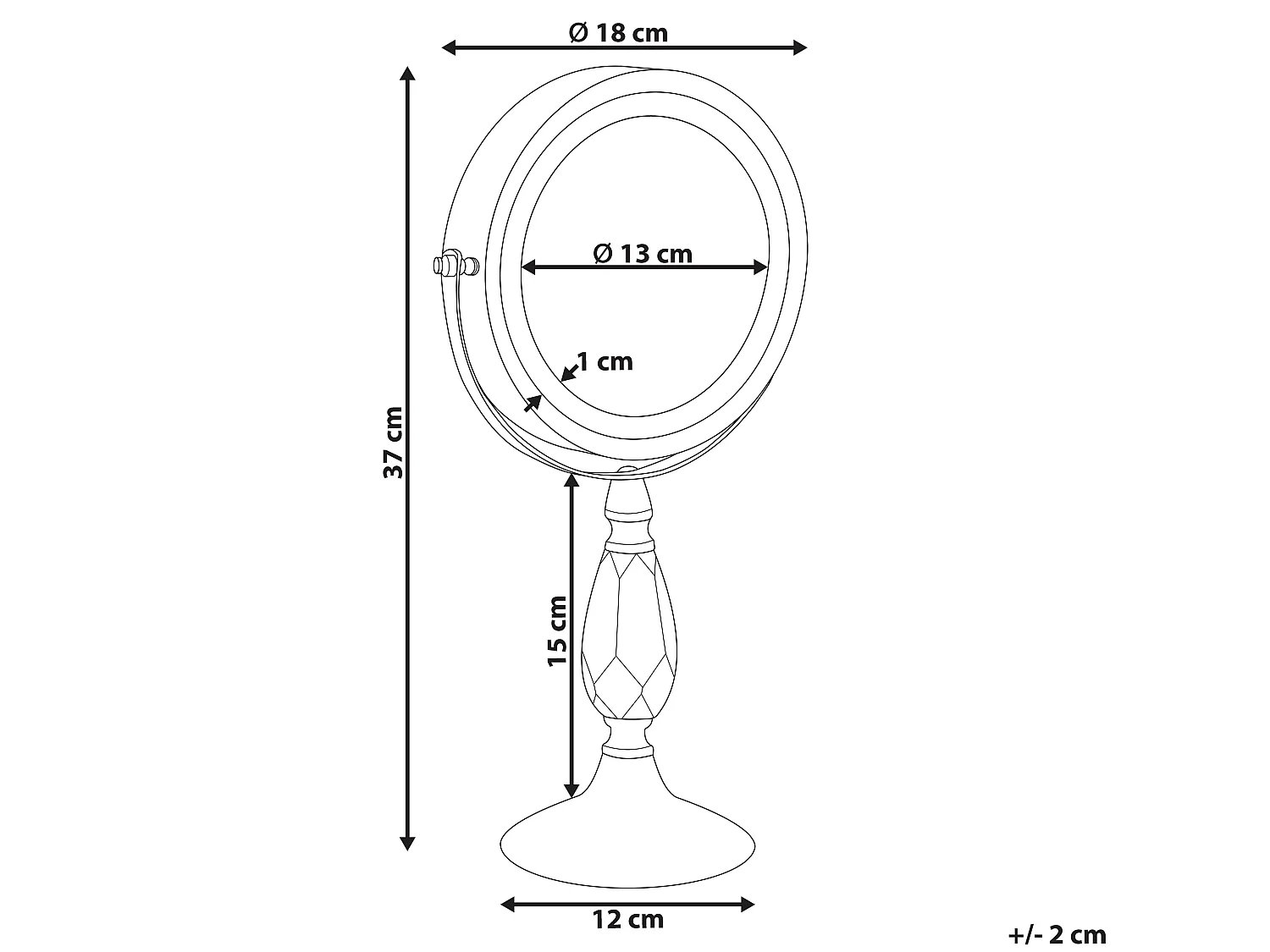 Miroir de table LED MAURY Doré