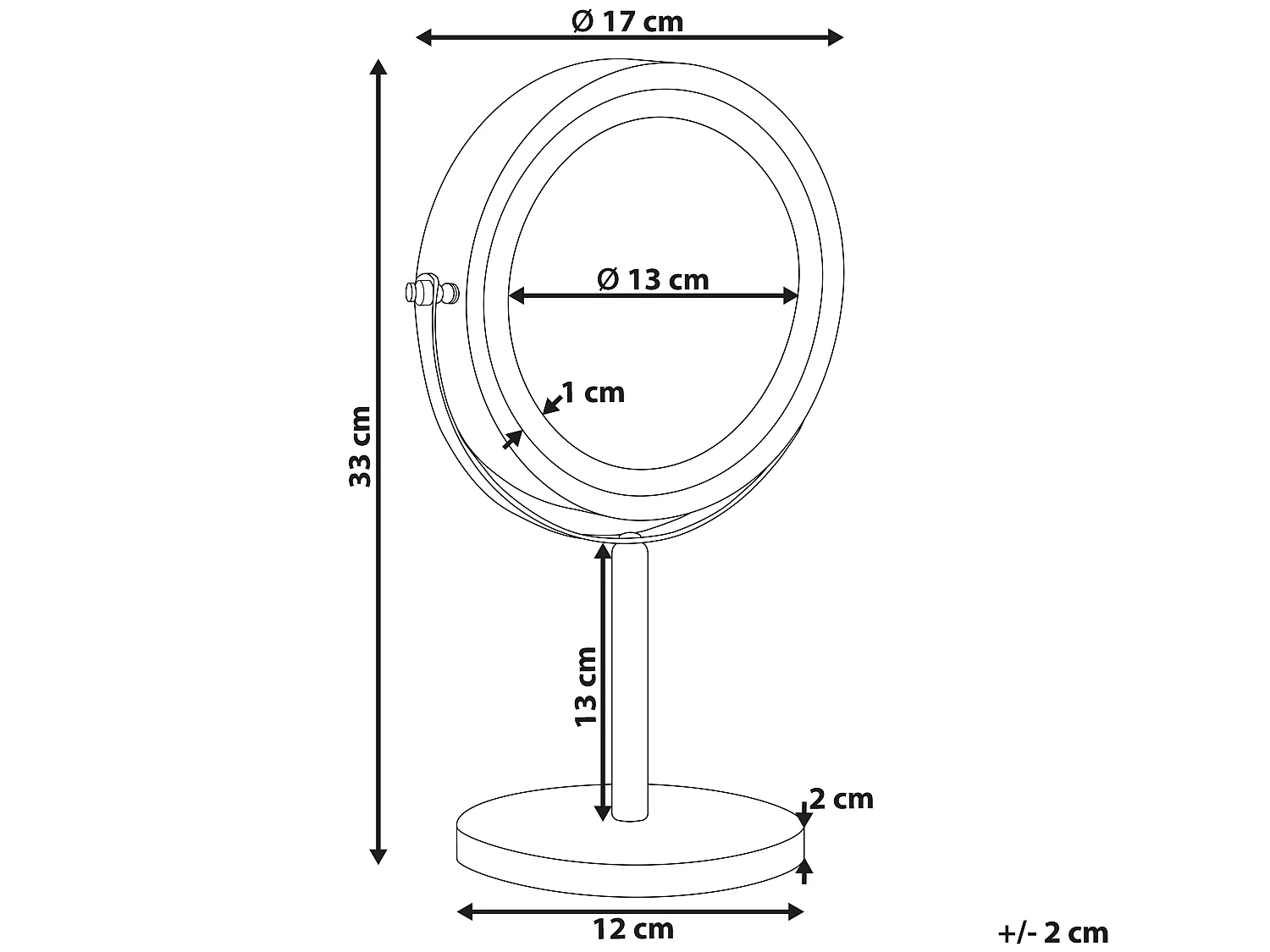 Miroir de table LED TUCHAN Noir