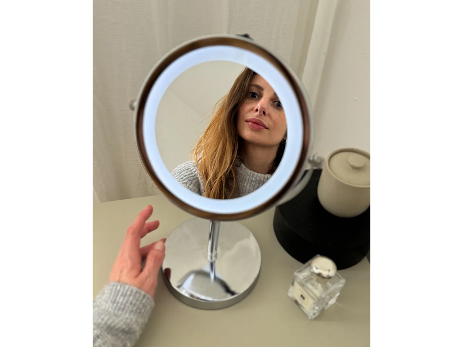 Miroir de table LED VERDUN Argenté