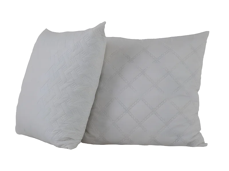 2 Oreillers en flocons accueil mémoire de forme - 60x60cm