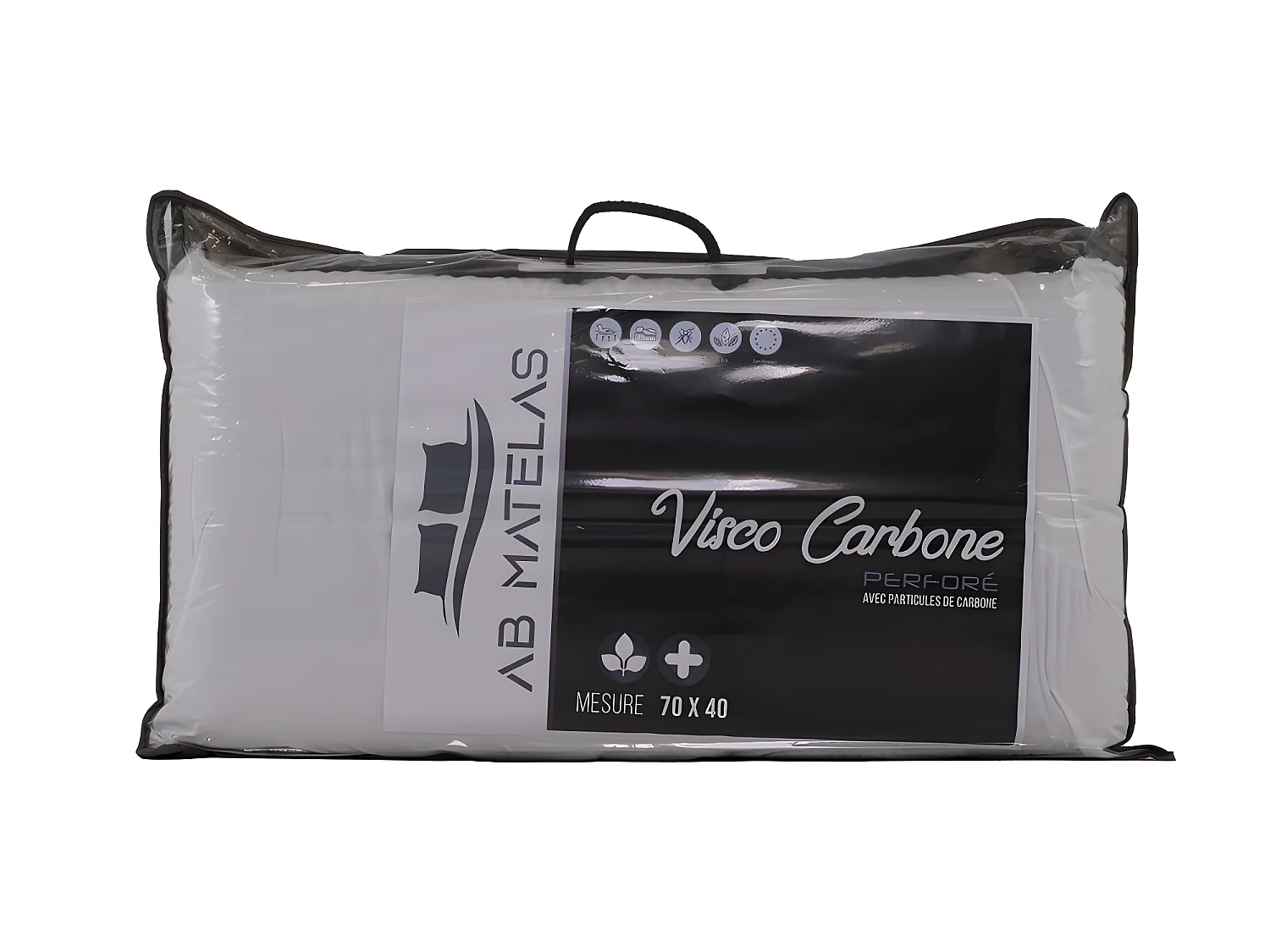 Oreiller au Carbone à accueil mémoire de forme - 70x40cm