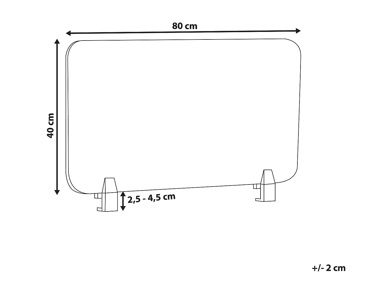 Painel divisor de secretária azul 80 x 40 cm WALLY