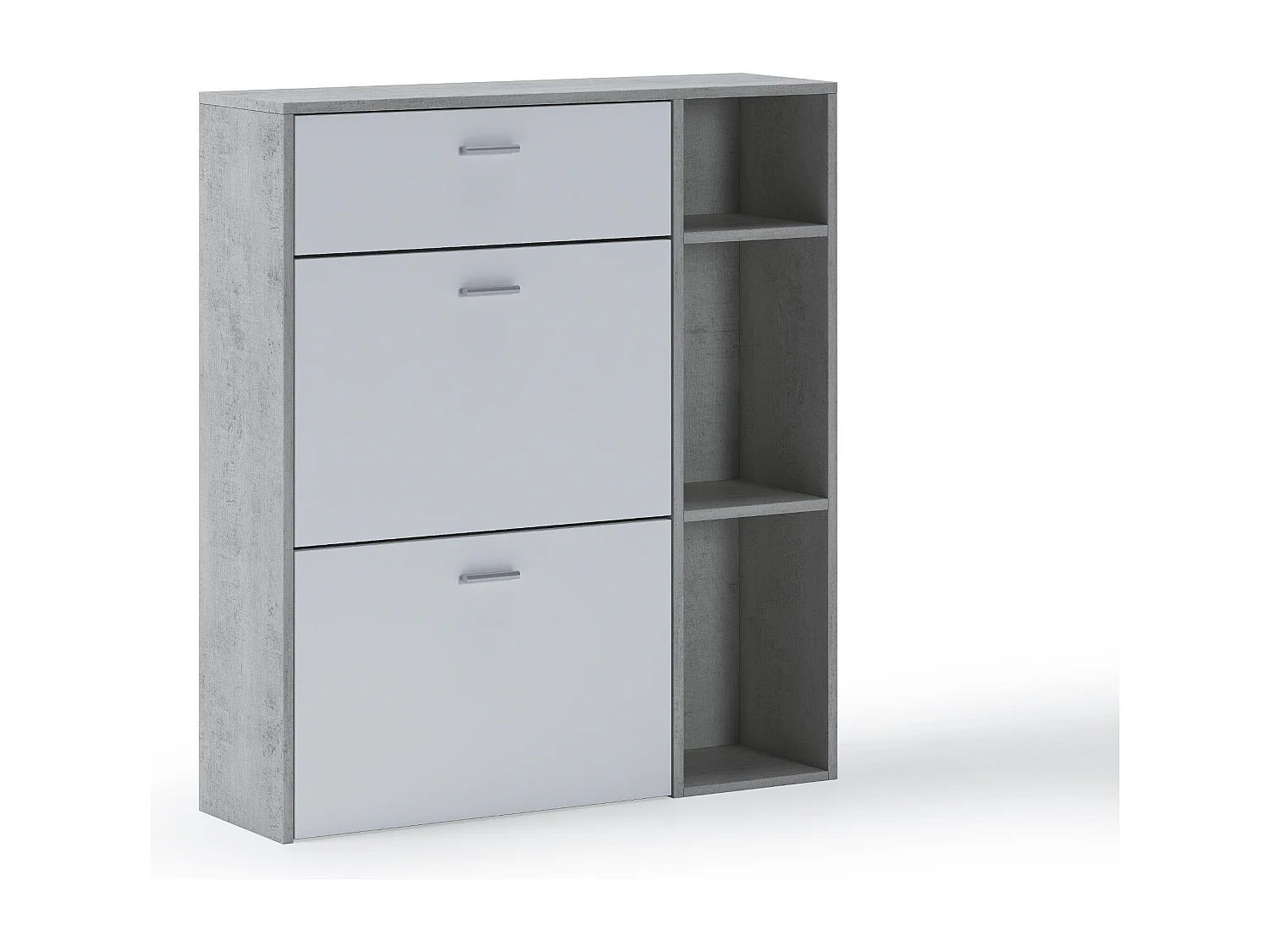 Zapatero Furniture, Windmodel, 90x26x101.5cm, TEGROEP HALL EN HALL, Cement en wit, Moderne stijl