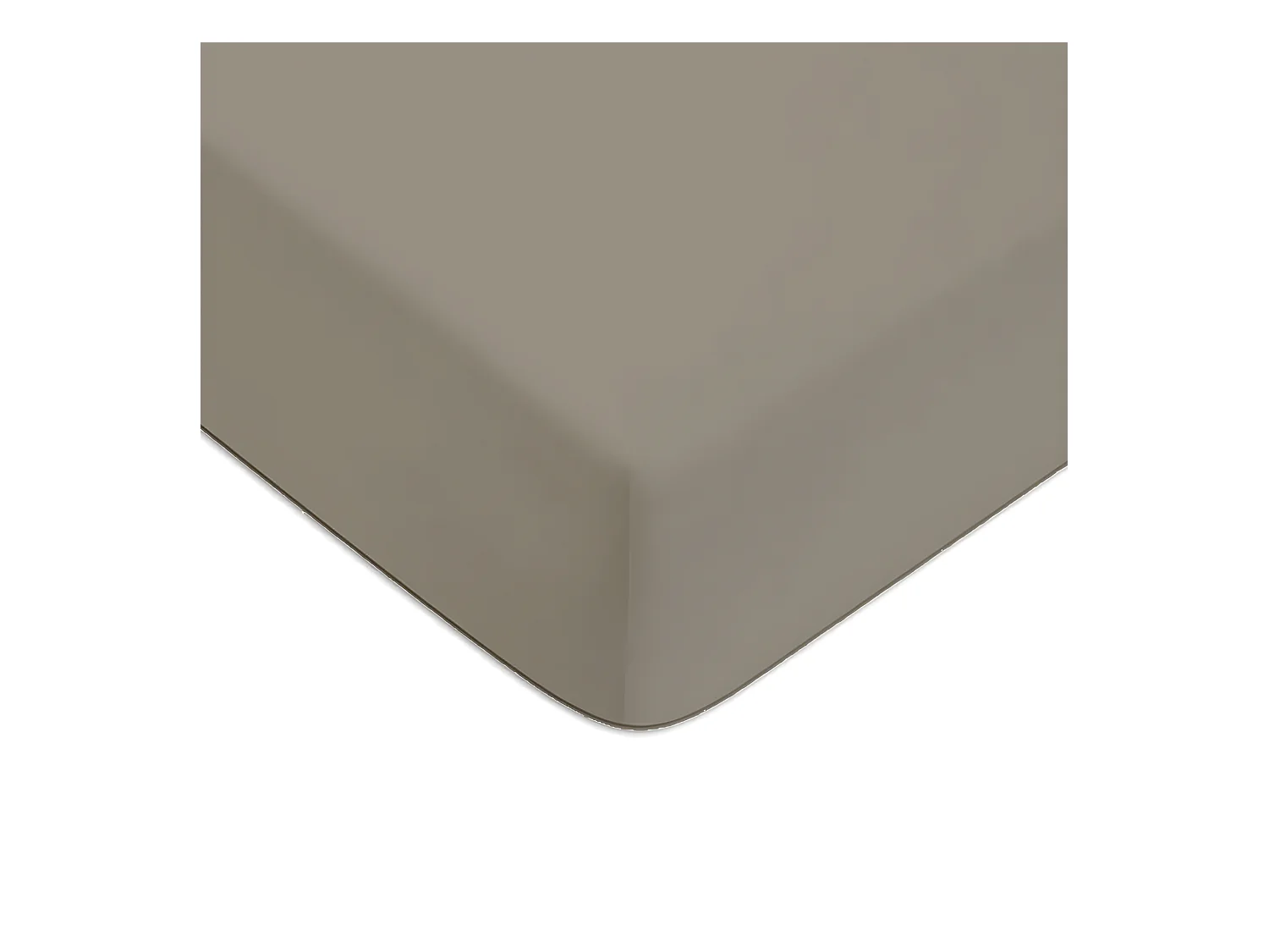 Drap housse en coton 57 fils uni bonnet 25cm vison 180x200cm