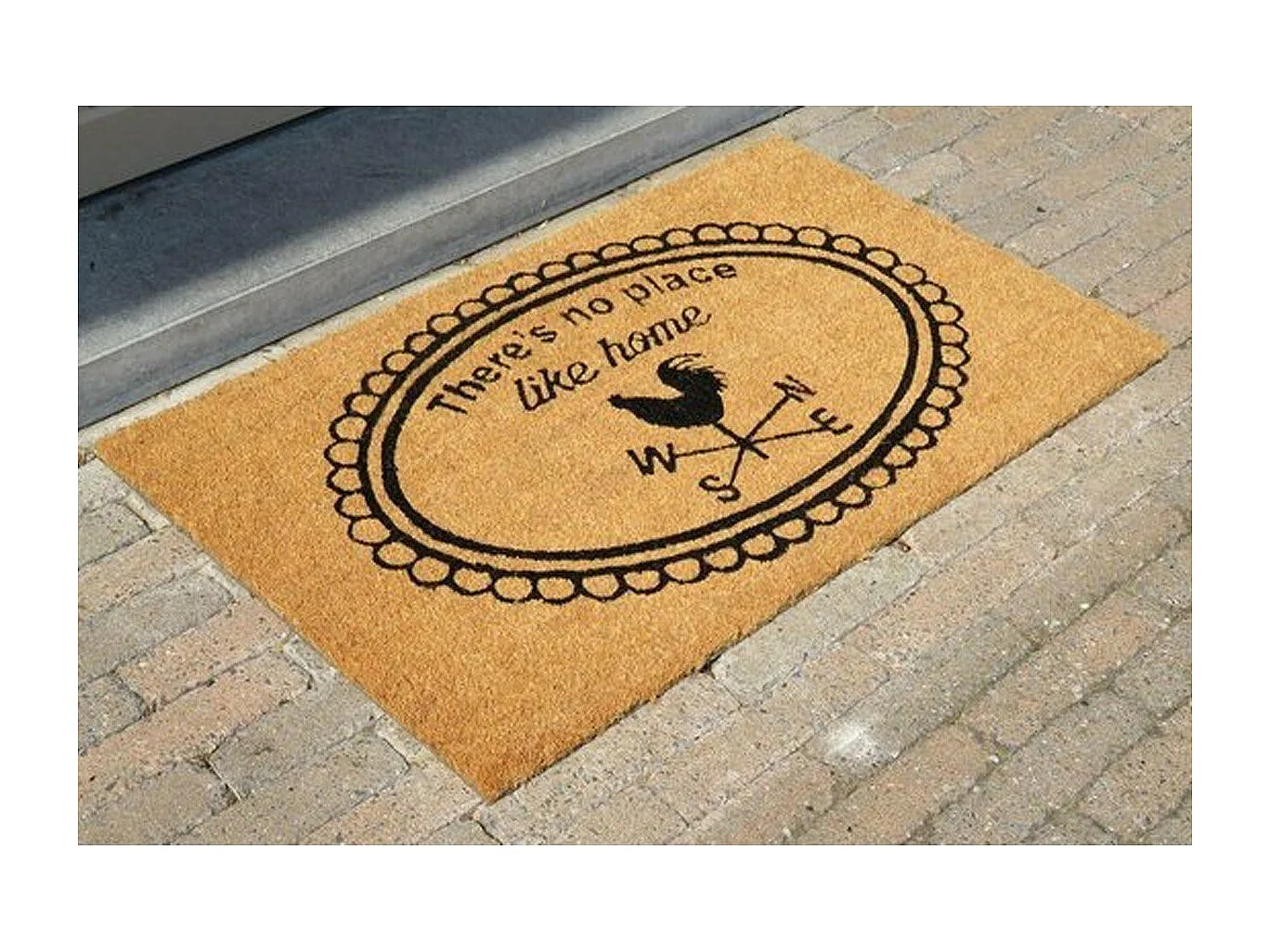 Paillasson marron motif "There is no place like home"