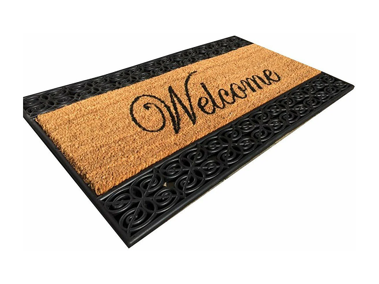 Paillasson Welcome marron et noir 45 x 75 cm