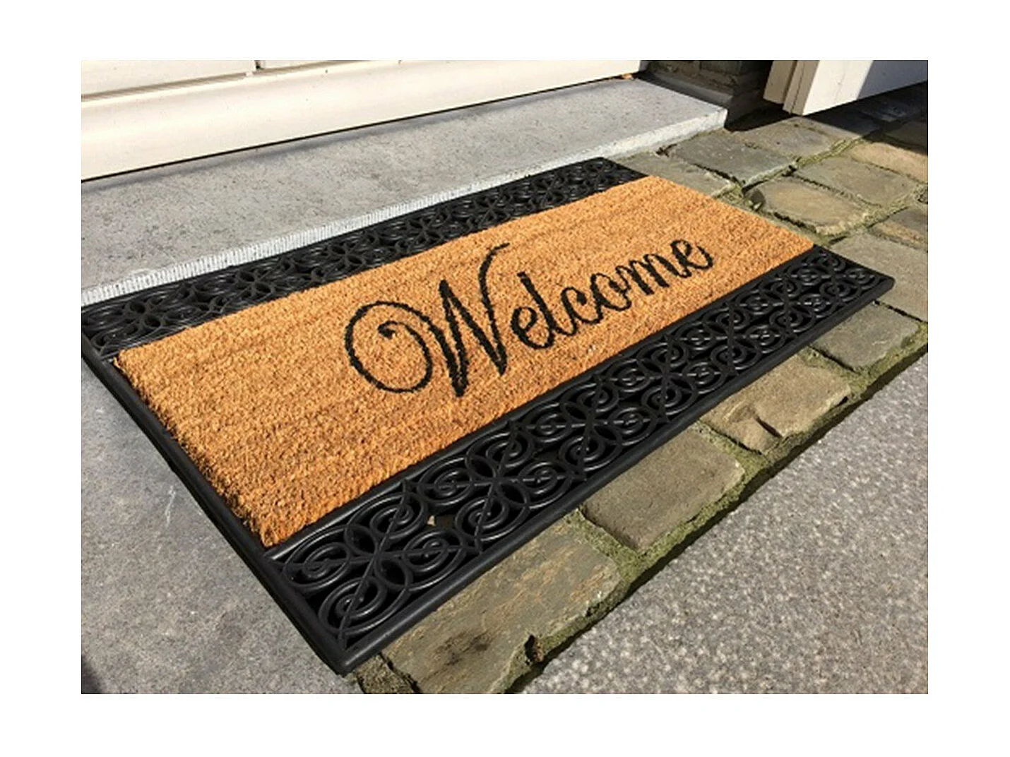 Paillasson Welcome marron et noir 45 x 75 cm