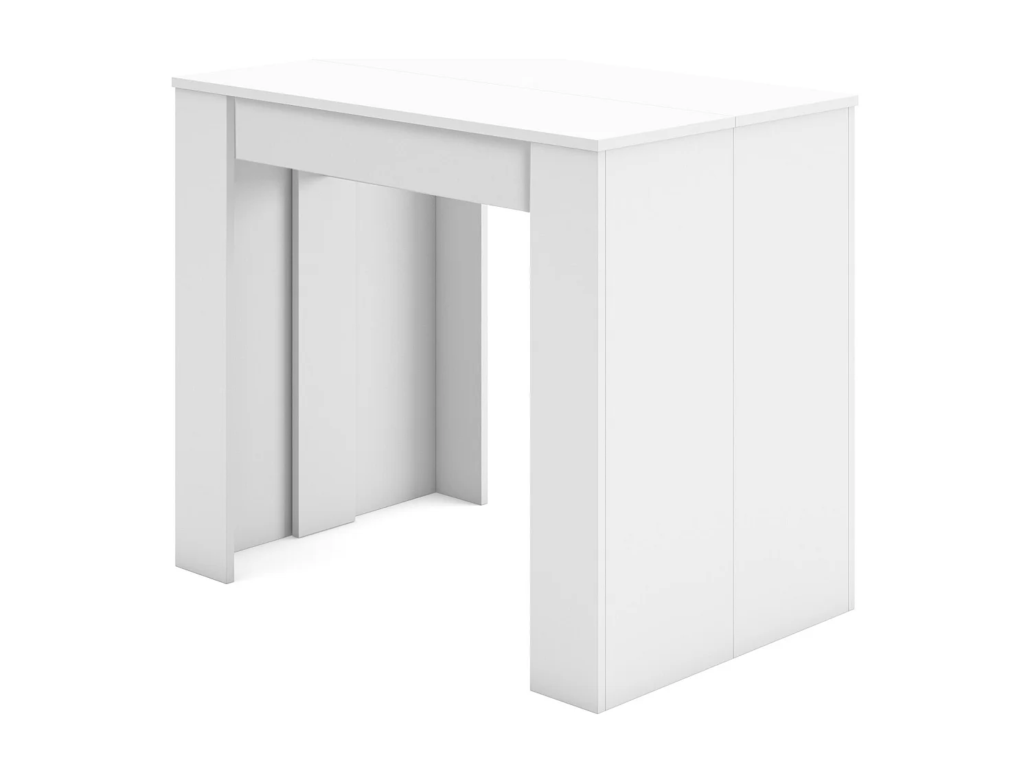 Mesa Consola Extensível, 222x90x77cm, Para 10 pessoas, Mesa de Jantar, Branco