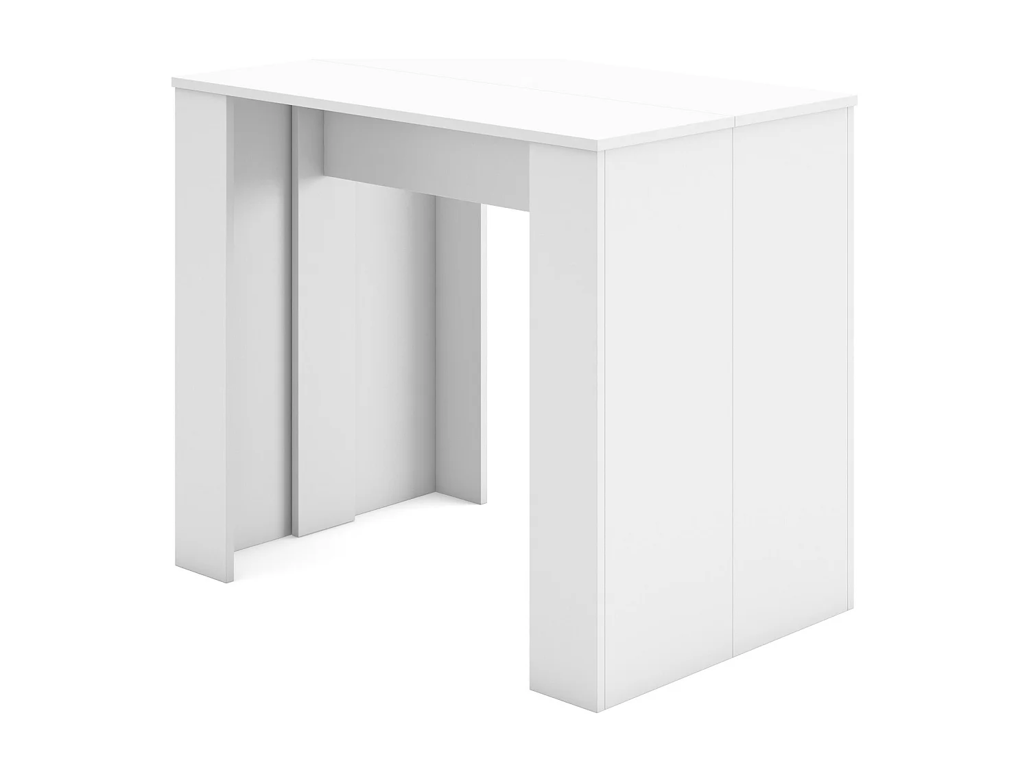 Mesa Consola Extensível, 222x90x77cm, Para 10 pessoas, Mesa de Jantar, Branco