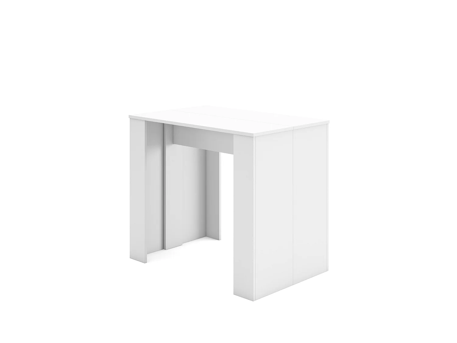 Mesa Consola extensible, 222x90x77cm, Para 10 comensales, Comedor y cocina, Blanco