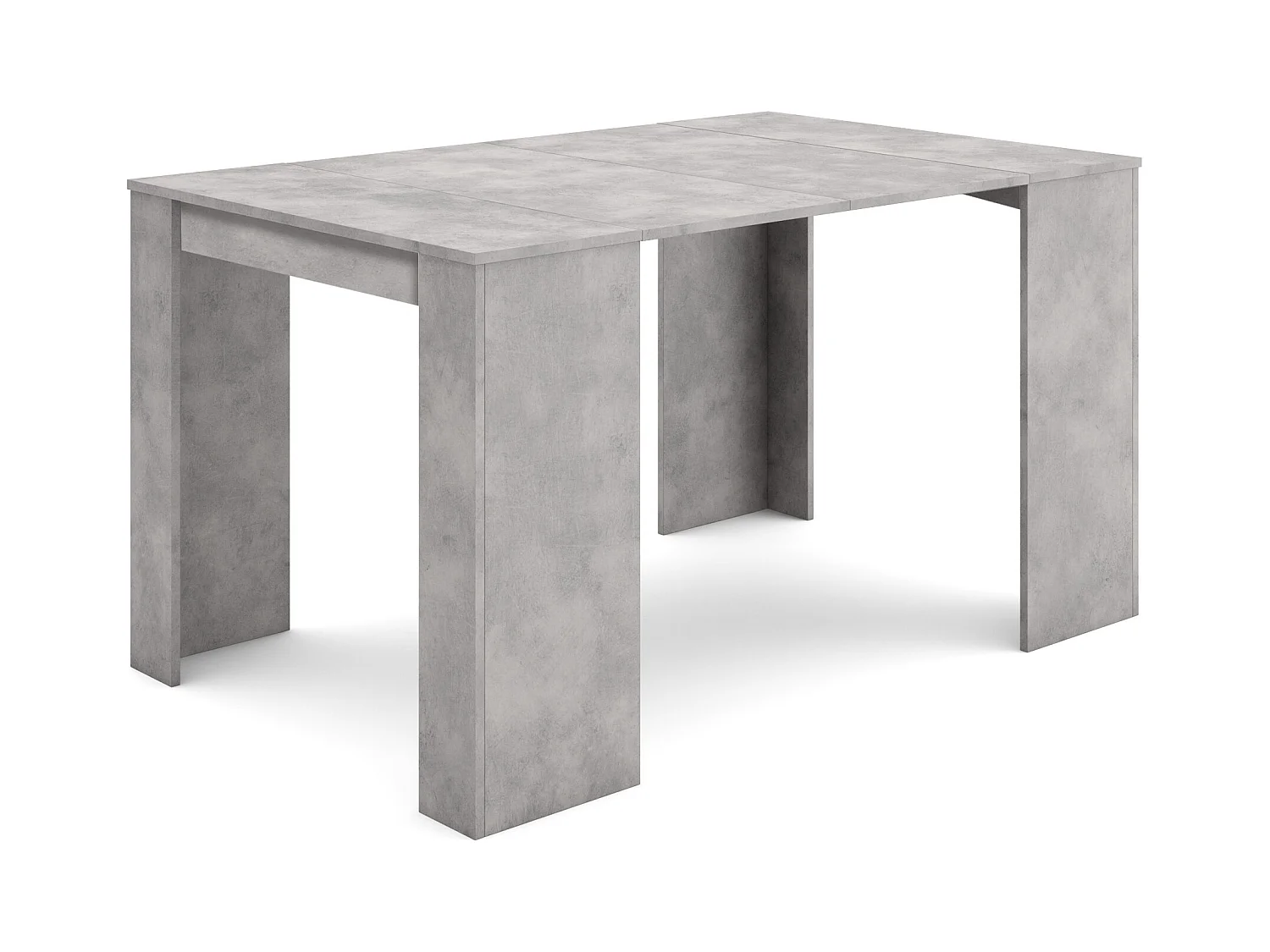 Table console extensible, 140x90x77cm, Pour 6 personnes, Table à Manger, Ciment