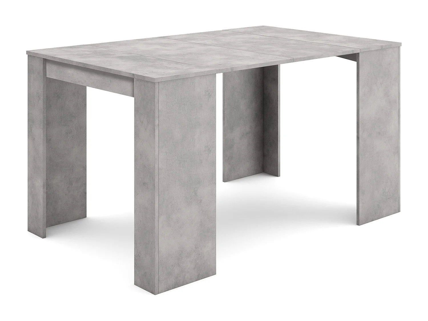 Table console extensible, 140x90x77cm, Pour 6 personnes, Table à Manger, Ciment