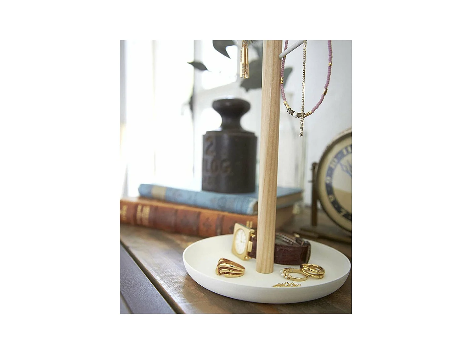 Arbre à bijoux avec 6 branches et socle récipient