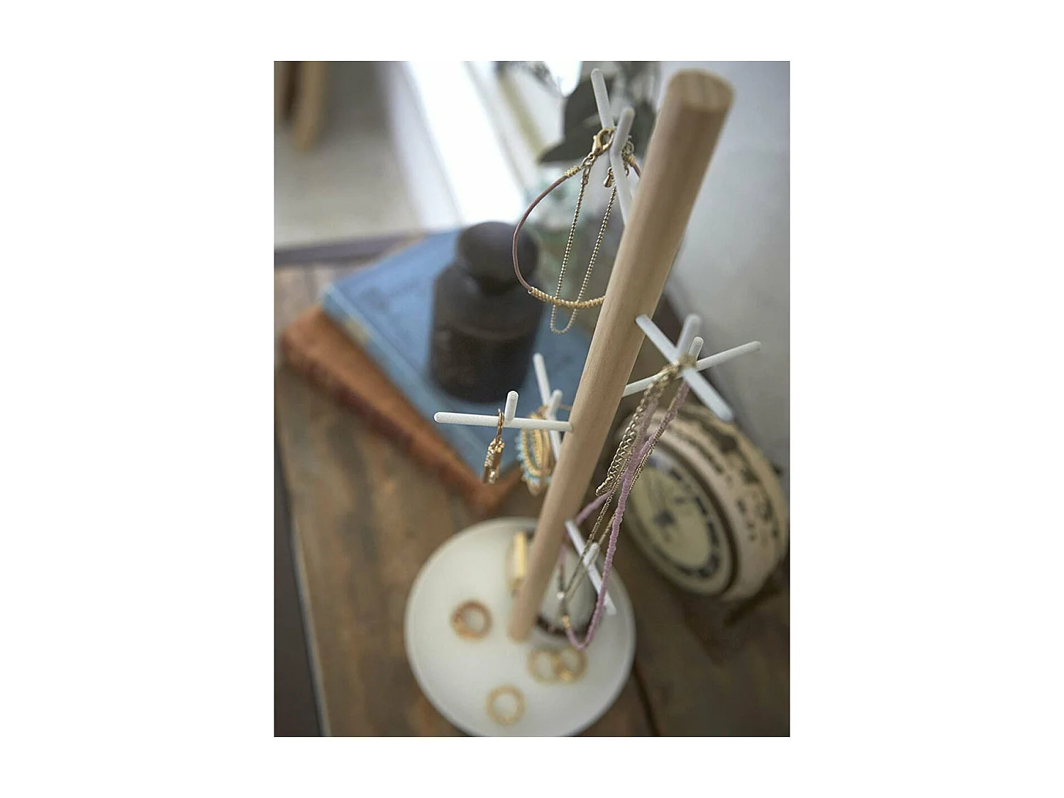 Arbre à bijoux avec 6 branches et socle récipient