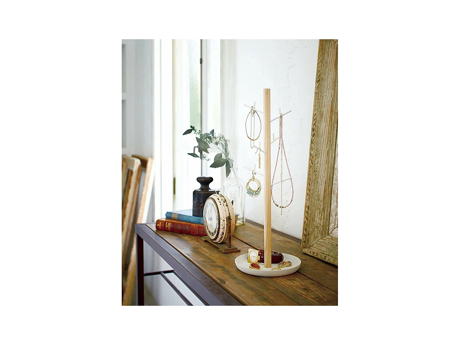 Arbre à bijoux avec 6 branches et socle récipient